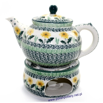 Czajnik 1,2L + Podgrzewacz 15,5 cm dek. 2851Q Mlecze